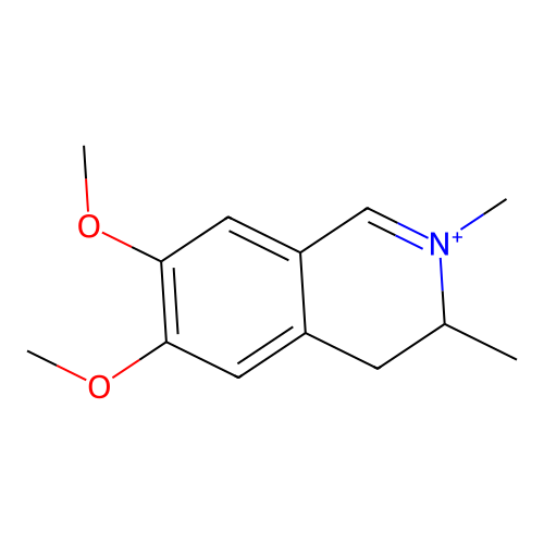 6,7-Dimethoxy-2,3-dimethyl-3,4-dihydroisoquinolin-2-ium structure