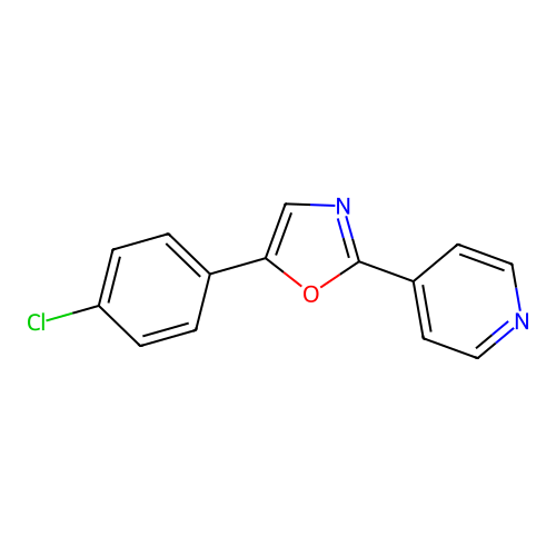 Pyridine, 4-[5-(4-chlorophenyl)-2-oxazolyl]- structure