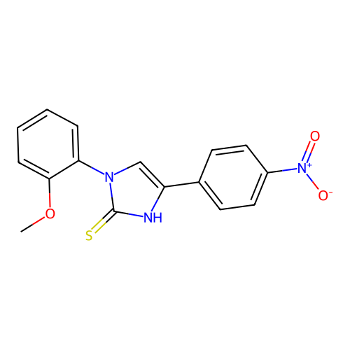3-(2-methoxyphenyl)-5-(4-nitrophenyl)-1H-imidazole-2-thione structure