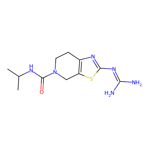 2-Guanidino-5-(N-isopropylcarbamoyl)-4,5,6,7-tetrahydrothiazolo(5,4-c)pyridine structure