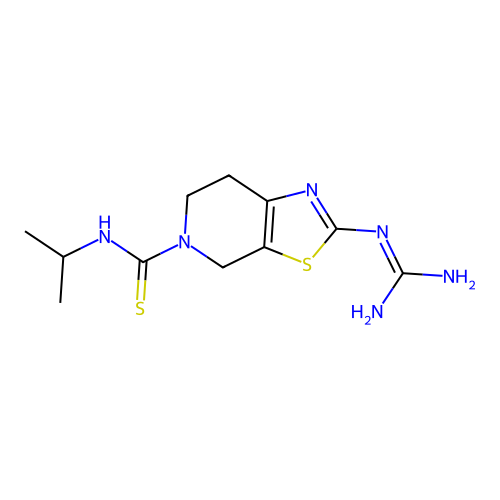 2-Guanidino-5-(N-isopropyl-thiocarbamoyl)-4,5,6,7-tetrahydrothiazolo(5,4-c)pyridine structure