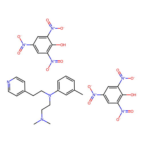 Pyridine, 4-(2-(N-(2-(dimethylamino)ethyl)-m-toluidino)ethyl)-, dipicrate structure