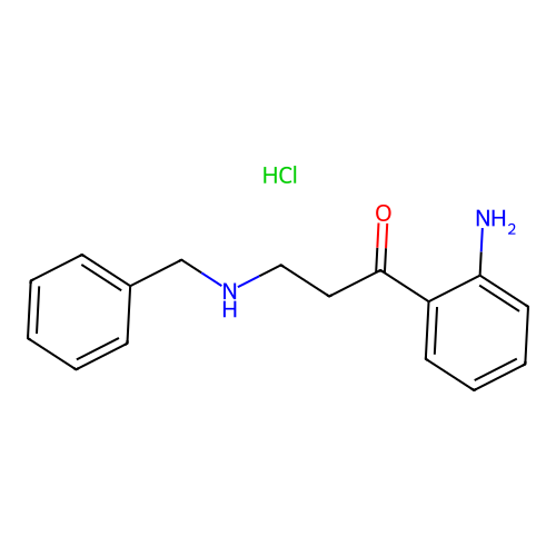 Propiophenone, 2'-amino-3-(benzylamino)-, monohydrochloride structure