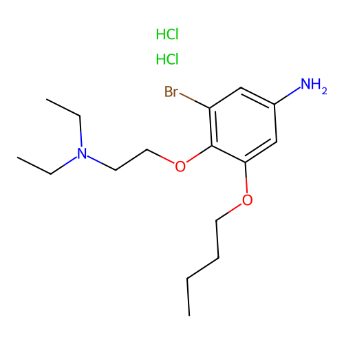 p-Phenetidine, 3-bromo-5-butoxy-beta-(diethylamino)-, dihydrochloride structure