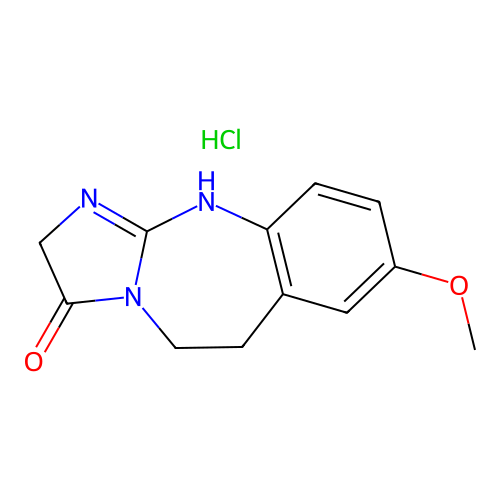 3H-Imidazo(2,1-b)(1,3)benzodiazepin-3-one, 1,2,5,6-tetrahydro-8-methoxy-, monohydrochloride structure