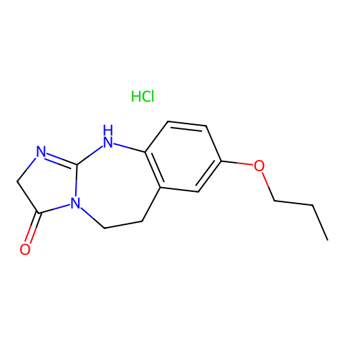3H-Imidazo(2,1-b)(1,3)benzodiazepin-3-one, 1,2,5,6-tetrahydro-8-propoxy-, monohydrochloride structure