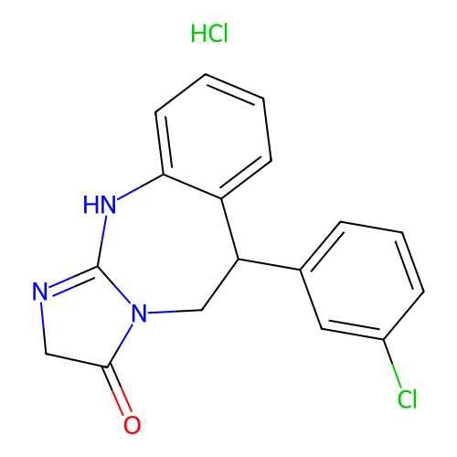 (Chloro-3 phenyl)-6 tetrahydro-2,3,5,6 1H-imidazo(2,1-b)benzodiazepine-1,3 one-3 chlorhydrate structure