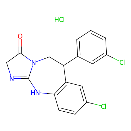 Chloro-8 (chloro-3 phenyl)-6 tetrahydro-2,3,5,6 1H-imidazo(2,1-b)benzodiazepine-1,3 one-3 HCl structure