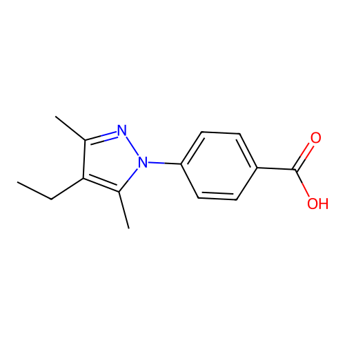 4-(4-Ethyl-3,5-dimethyl-pyrazol-1-yl)-benzoic acid structure
