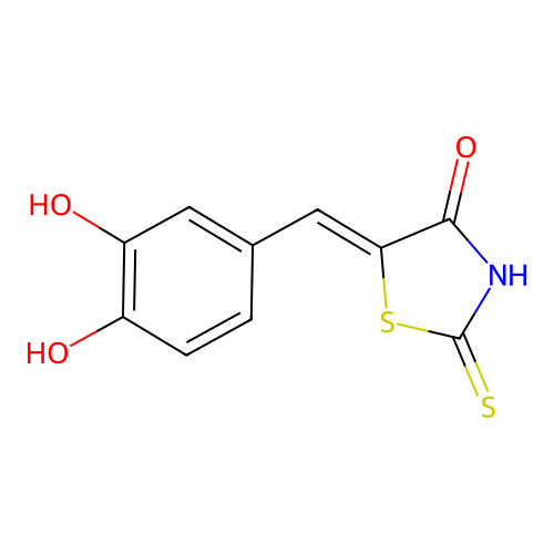 5-[(3,4-dihydroxyphenyl)methylene]-2-thioxo-4-Thiazolidinone structure