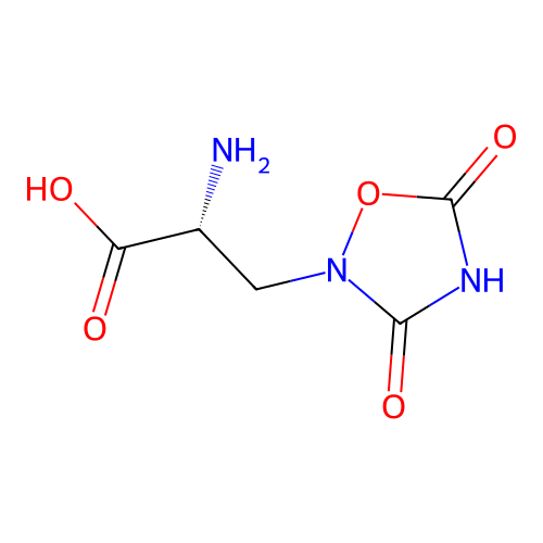 (2R)-2-amino-3-(3,5-dioxo-1,2,4-oxadiazolidin-2-yl)propanoic acid structure