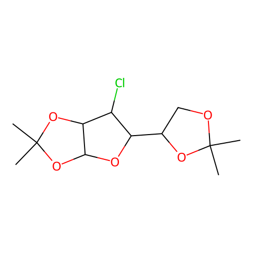 3-Chloro-3-deoxy-1:2,5:6-diisopropylidene-D-glucopyranose structure