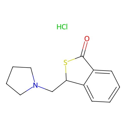 Benzo(c)thiophen-1(3H)-one, 3-(1-pyrrolidinylmethyl)-, hydrochloride structure