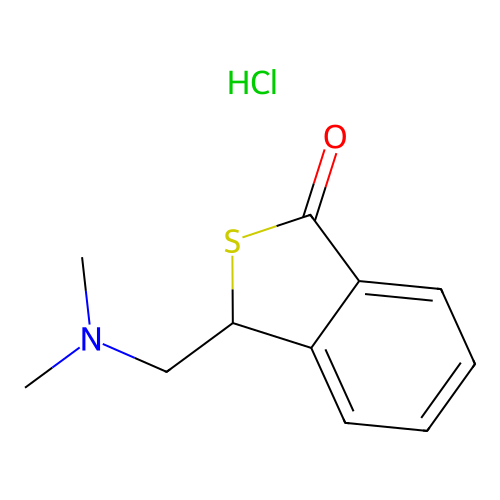Benzo(c)thiophen-1(3H)-one, 3-((dimethylamino)methyl)-, hydrochloride (1:1) structure
