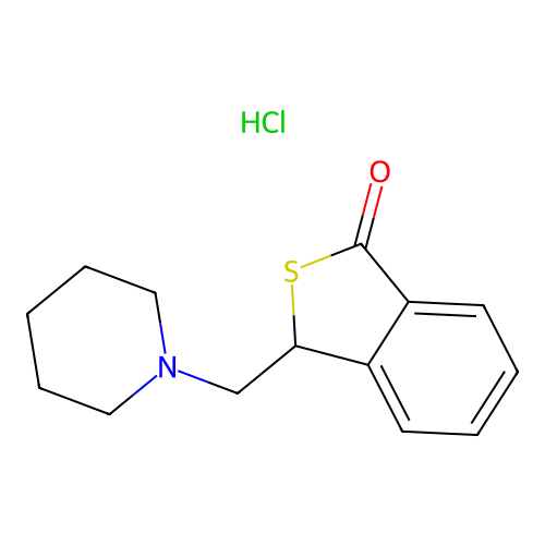 Benzo(c)thiophen-1(3H)-one, 3-(1-piperidinylmethyl)-, hydrochloride structure