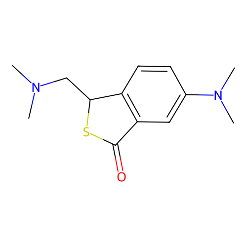 Benzo(c)thiophen-1(3H)-one, 6-(dimethylamino)-3-((dimethylamino)methyl)- structure