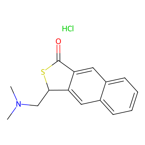 Naphtho(2,3-c)thiophen-1(3H)-one, 3-((dimethylamino)methyl)-, hydrochloride structure