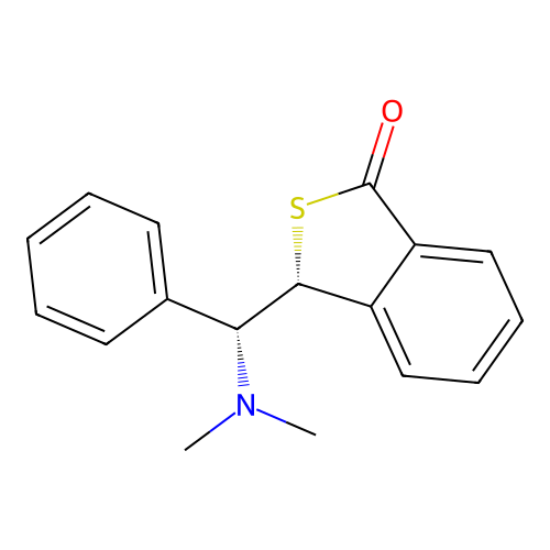 Benzo(c)thiophen-1(3H)-one, 3-((dimethylamino)phenylmethyl)-, (R*,R*)- structure