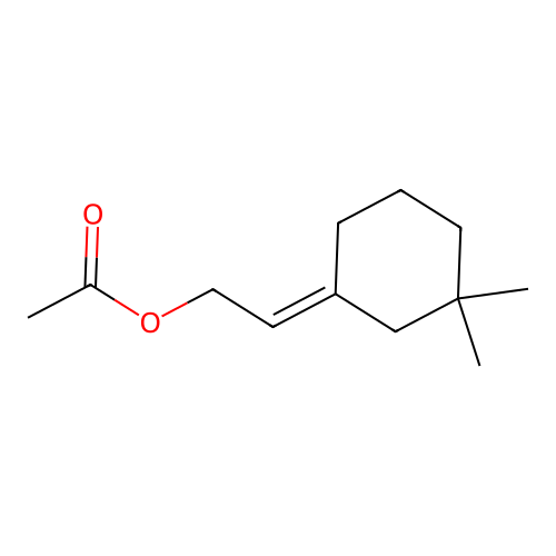 (E)-2-(3,3-Dimethylcyclohexylidene)ethyl acetate structure