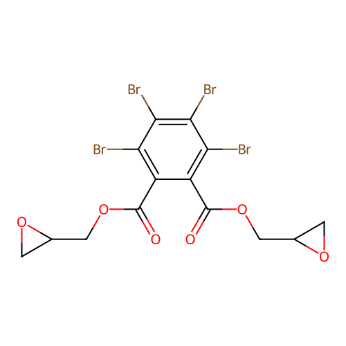 Bis(2,3-epoxypropyl) 3,4,5,6-tetrabromophthalate structure