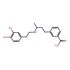 4-(2-((3-(3-Benzenecarboxamide)-1-methylpropyl)amino)ethyl)-1,2-benzenediol structure