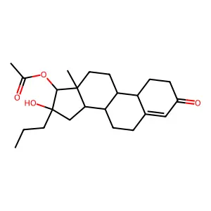 16-Hydroxy-3-oxo-16-propylestr-4-en-17-yl acetate structure