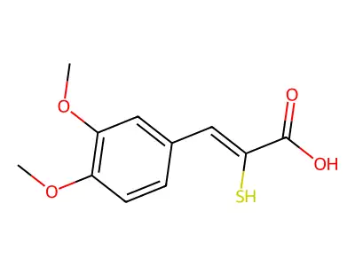 3-(3,4-Dimethoxyphenyl)-2-mercaptoacrylic acid structure