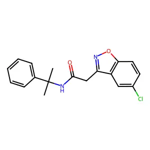 2-(5-chlorobenzo[d]isoxazol-3-yl)-N-(2-phenylpropan-2-yl)acetamide structure