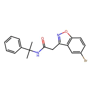 2-(5-Bromobenzo(d)soxazol-3-yl)-N-(2-phenylpropan-2-yl)acetamide structure