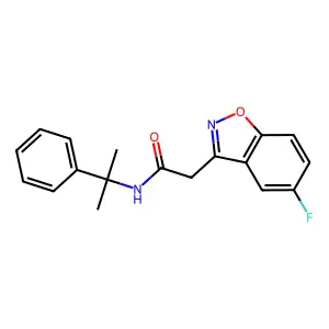 2-(5-Fluorobenzo(d)isoxazol-3-yl)-N-(2-phenylpropan-2-yl)acetamide structure