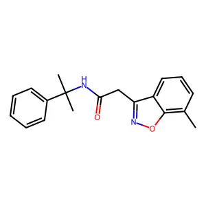 2-(7-Methylbenzo(d)isoxazol-3-yl)-N-(2-phenylpropan-2-yl)acetamide structure