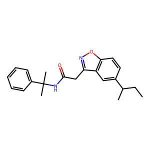 2-(5-Butan-2-ylbenzo(d)isoxazol-3-yl)-N-(2-phenylpropan-2-yl)acetamide structure