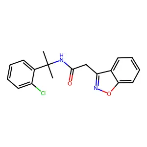 2-Benzo(d)isoxazol-3-yl-N-(2-(2-chlorophenyl)propan-2-yl)acetamide structure