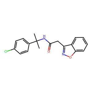 2-(1,2-Benzoxazol-3-yl)-N-(1-(4-chlorophenyl)-1-methyl-ethyl) acetamide structure