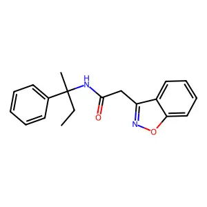 2-Benzo(d)isoxazol-3-yl-N-(2-phenylbutan-2-yl)acetamide structure