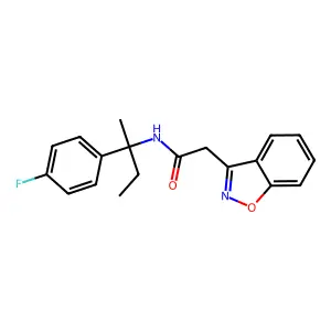 2-Benzo(d)isoxazol-3-yl-N-(2-(4-fluorophenyl)butan-2-yl)acetamide structure