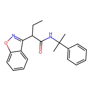 1,2-Benzisoxazole-3-acetamide, alpha-ethyl-N-(1-methyl-1-phenylethyl)- structure