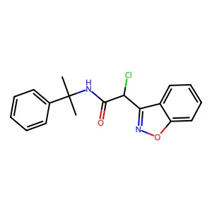 1,2-Benzisoxazole-3-acetamide, alpha-chloro-N-(1-methyl-1-phenylethyl)- structure