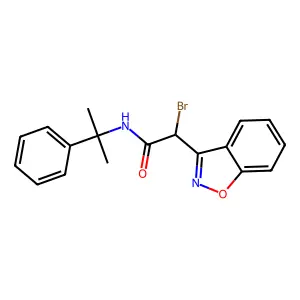 1,2-Benzisoxazole-3-acetamide, alpha-bromo-N-(1-methyl-1-phenylethyl)- structure