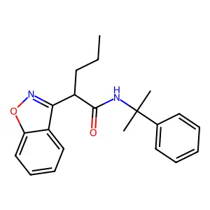 1,2-Benzisoxazole-3-acetamide, N-(1-methyl-1-phenylethyl)-alpha-propyl- structure