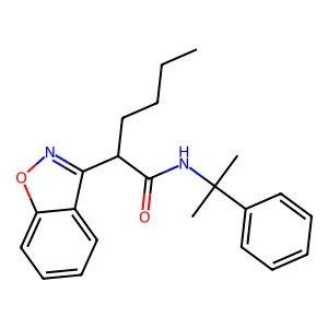1,2-Benzisoxazole-3-acetamide, alpha-butyl-N-(1-methyl-1-phenylethyl)- structure