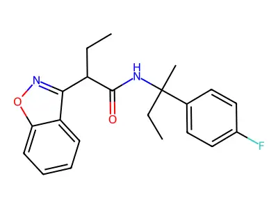 1,2-Benzisoxazole-3-acetamide, alpha-ethyl-N-(1-(4-fluorophenyl)-1-methylpropyl)- structure