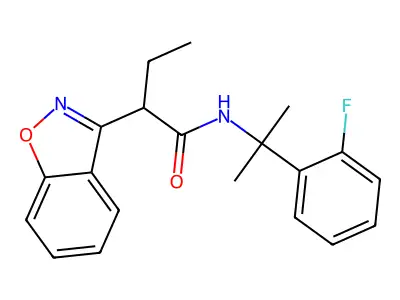 1,2-Benzisoxazole-3-acetamide, alpha-ethyl-N-(1-(2-fluorophenyl)-1-methylethyl)- structure