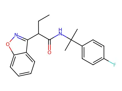 1,2-Benzisoxazole-3-acetamide, alpha-ethyl-N-(1-(4-fluorophenyl)-1-methylethyl)- structure