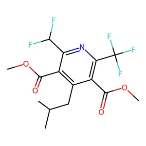 3,5-Pyridinedicarboxylic acid, 2-(difluoromethyl)-4-(2-methylpropyl)-6-(trifluoromethyl)-, dimethyl ester structure