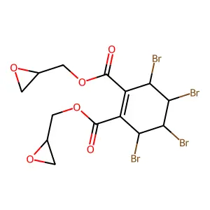 Bis(oxiranylmethyl) 3,4,5,6-tetrabromocyclohexene-1,2-dicarboxylate structure