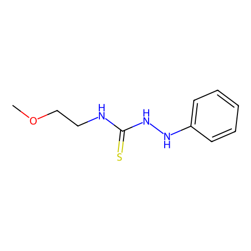 N-(2-methoxyethyl)-2-phenylhydrazinecarbothioamide structure