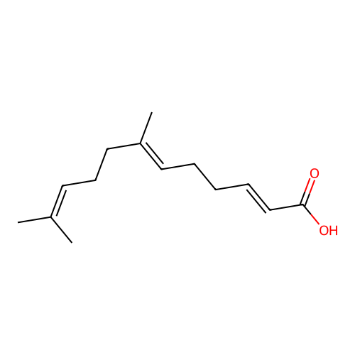 2,6,10-Dodecatrienoic acid, 7,11-dimethyl-, (E,E)- structure