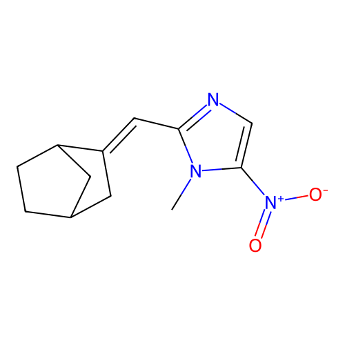 2-(Bicyclo(2.2.1)hept-2-ylidenemethyl)-1-methyl-5-nitro-1H-imidazole structure