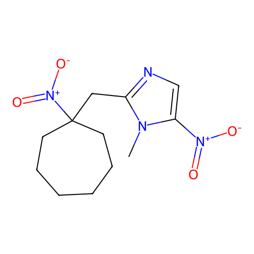 1-Methyl-5-nitro-2-((1-nitrocycloheptyl)methyl)-1H-imidazole structure